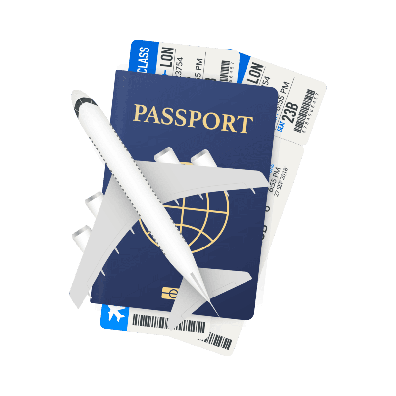 Passport and airplane